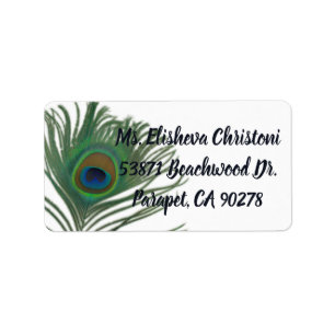 Peacock Feather Peacocks Return Address Labels
