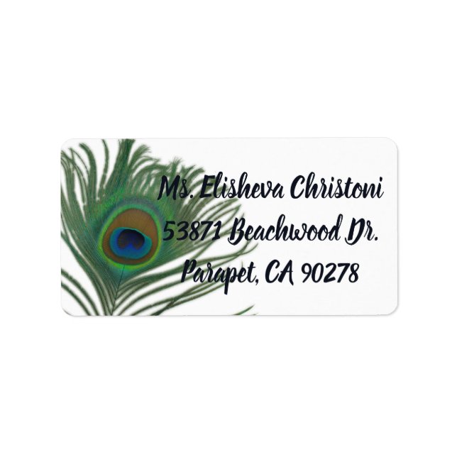 Peacock Feather Peacocks Return Address Labels (Front)