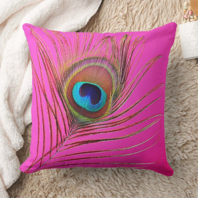 Peacock Feather Pillow (Blanket)