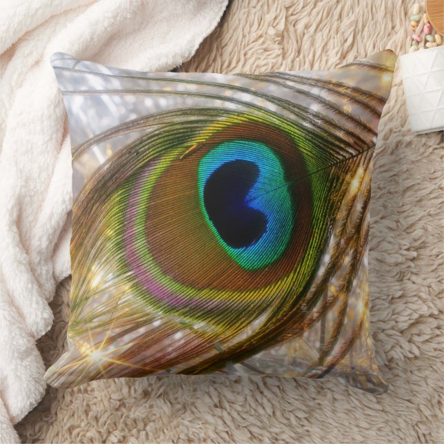 Peacock Feather Pillow (Blanket)