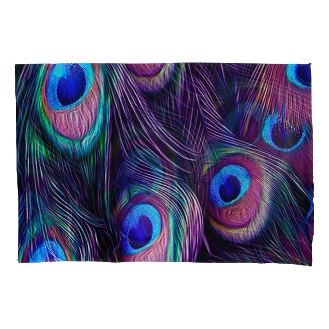 Peacock Feather Pillowcase (Front)