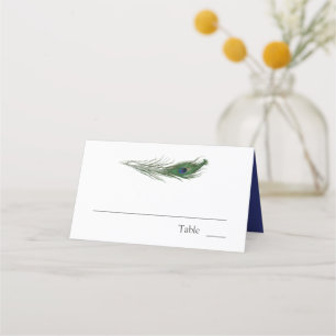  Peacock Feather Poise   Wedding Place Card
