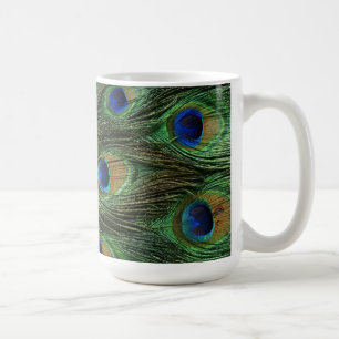 Peacock Feather Print Coffee Mug