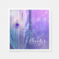 Peacock Feather Purple Glam Boho Chic Custom Party