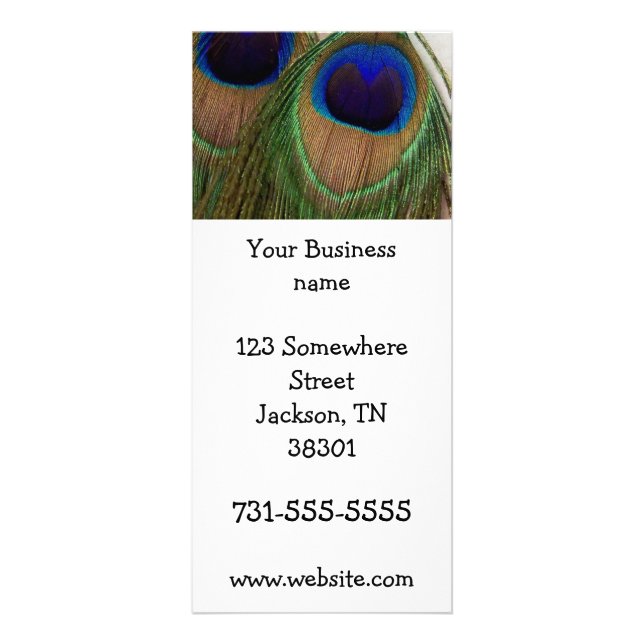 Peacock Feather Rack Cards (Front)