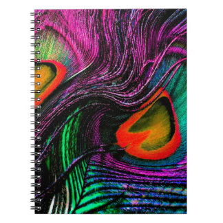 Peacock feather rainbow notebook