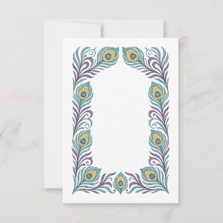 Peacock Feather Response Card for Wedding