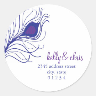 Peacock Feather Return Address labels