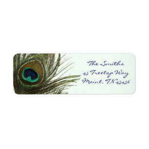 Peacock Feather Return Address Labels