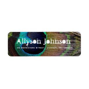Peacock Feather Return Address Labels