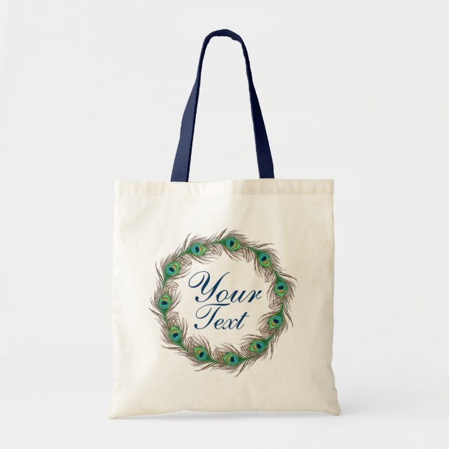 Peacock feather ring template text bags (Front)