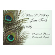 Peacock Feather RSVP Card