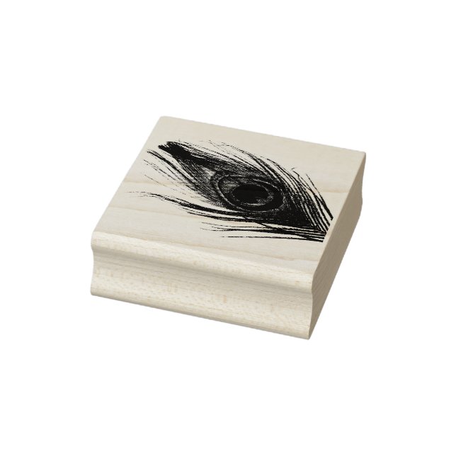 Peacock Feather Rubber Stamp (Stamp)