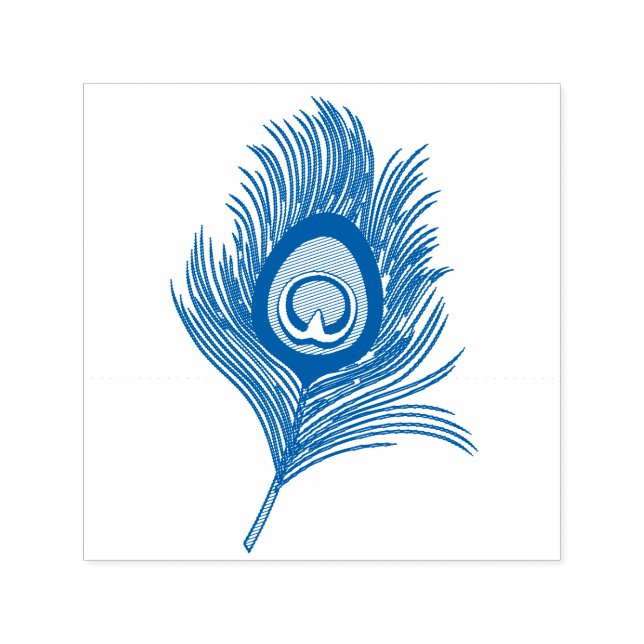 Peacock Feather Self-inking Stamp (Design)