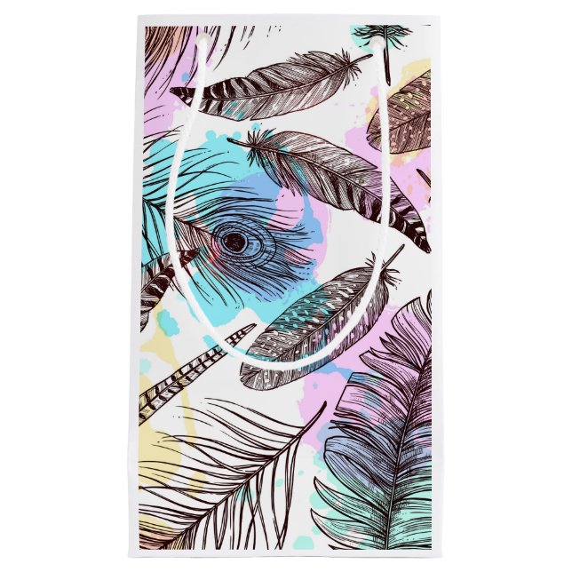 Peacock Feather Small Gift Bag (Front)
