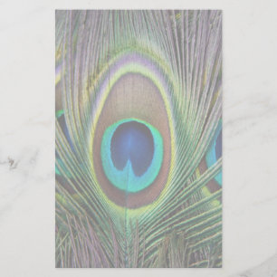 Peacock feather stationery