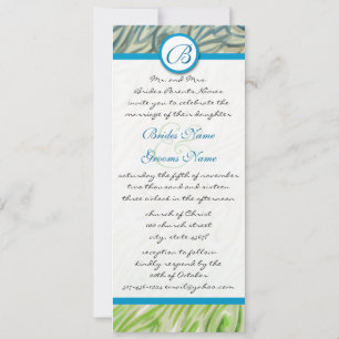 Peacock Feather Swirls Wedding Invitation