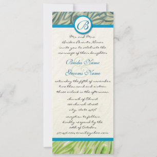 Peacock Feather Swirls Wedding Invitation