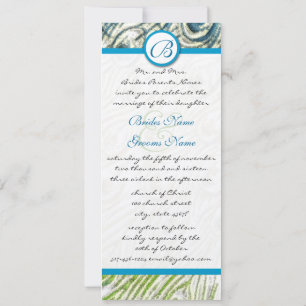 Peacock Feather Swirls Wedding Invitation