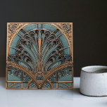 Peacock Feather Symbolism Belle Epoque Art Deco Tile<br><div class="desc">This stunning ceramic tile features a symmetrical peacock feather pattern inspired by the Art Deco and Belle Epoque periods. The Belle Epoque, or "beautiful era, " was a time of artistic and cultural flourishing in Europe from the late 19th to early 20th century. The peacock feather was a popular motif...</div>
