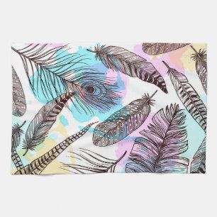 Peacock Feather Tea Towel
