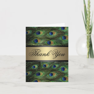 Peacock Feather Thank You Card