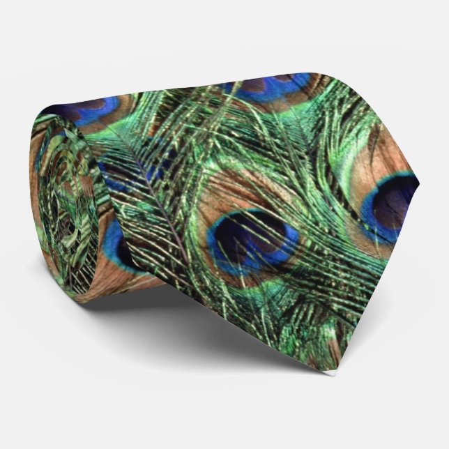 Peacock Feather Tie (Rolled)