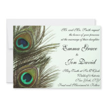Peacock Feather Wedding Invitation