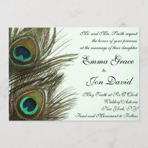 Peacock Feather Wedding Invitation