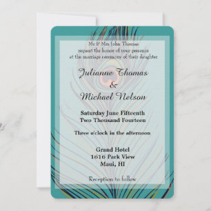 Peacock Feather Wedding Invitation