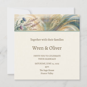 Peacock Feather Wedding Invitation