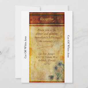 Peacock Feather Wedding Reception Card