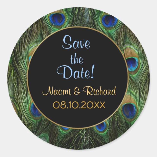 Peacock Feather Wedding Seal - Customise (Front)