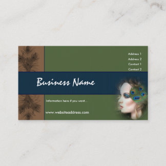 Peacock Feather Woman Business Cards