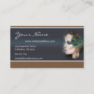 Peacock Feather Woman D2 Business Cards