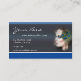 Peacock Feather Woman D3 Business Cards