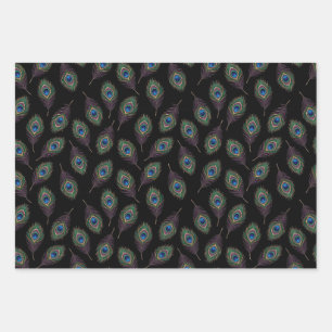 peacock feather wrapping paper