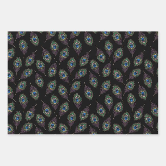 peacock feather wrapping paper  (Front)