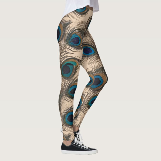 Peacock Feathered Leggings  (Right)
