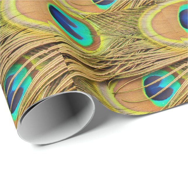 Peacock Feathers 2 Wrapping Paper (Roll Corner)