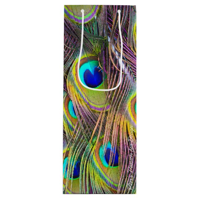 Peacock Feathers 5 Wine Gift Bag (Front)
