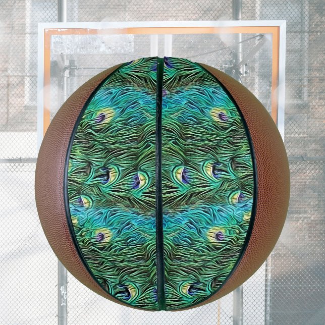 Peacock feathers, abstract - pattern in acrylic    basketball (Creator Uploaded)