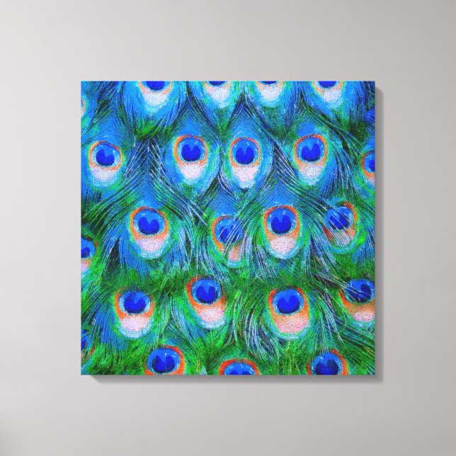 Peacock Feathers Art Canvas Print (Front)