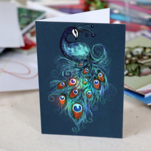 Peacock Feathers Art Card
