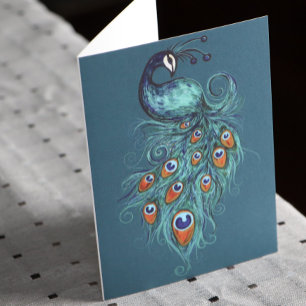 Peacock Feathers Art Card