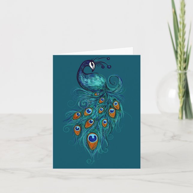 Peacock Feathers Art                               Card (Front)