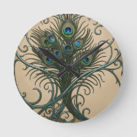 Peacock Feathers Art Nouveau Ornate Teal Frame