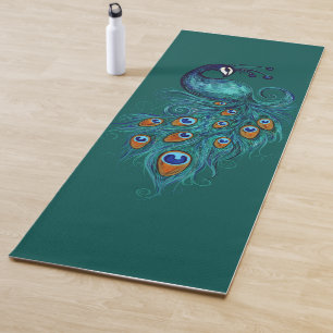 Peacock Feathers Art Yoga Mat