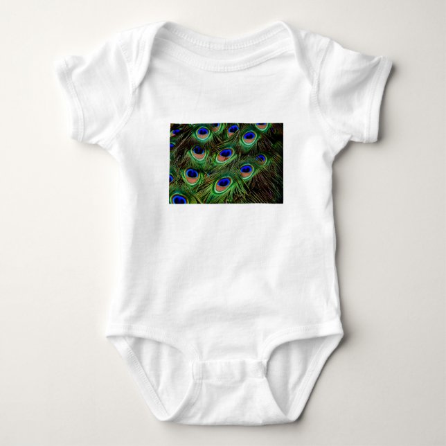 Peacock Feathers Baby Bodysuit (Front)