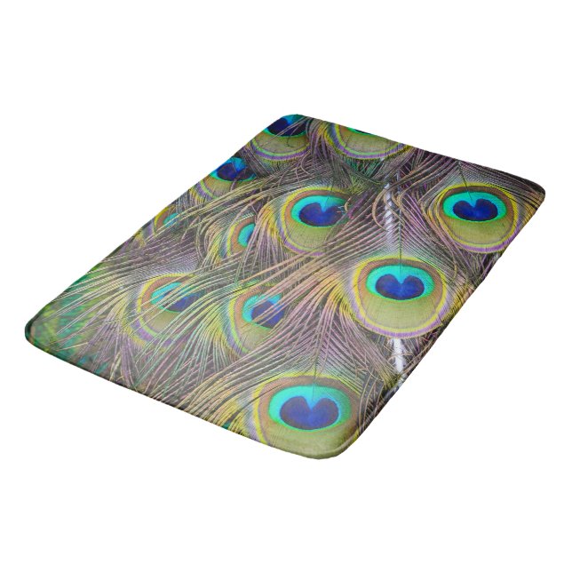 Peacock Feathers Bedroom Rug Mat Home Decor (Angled)